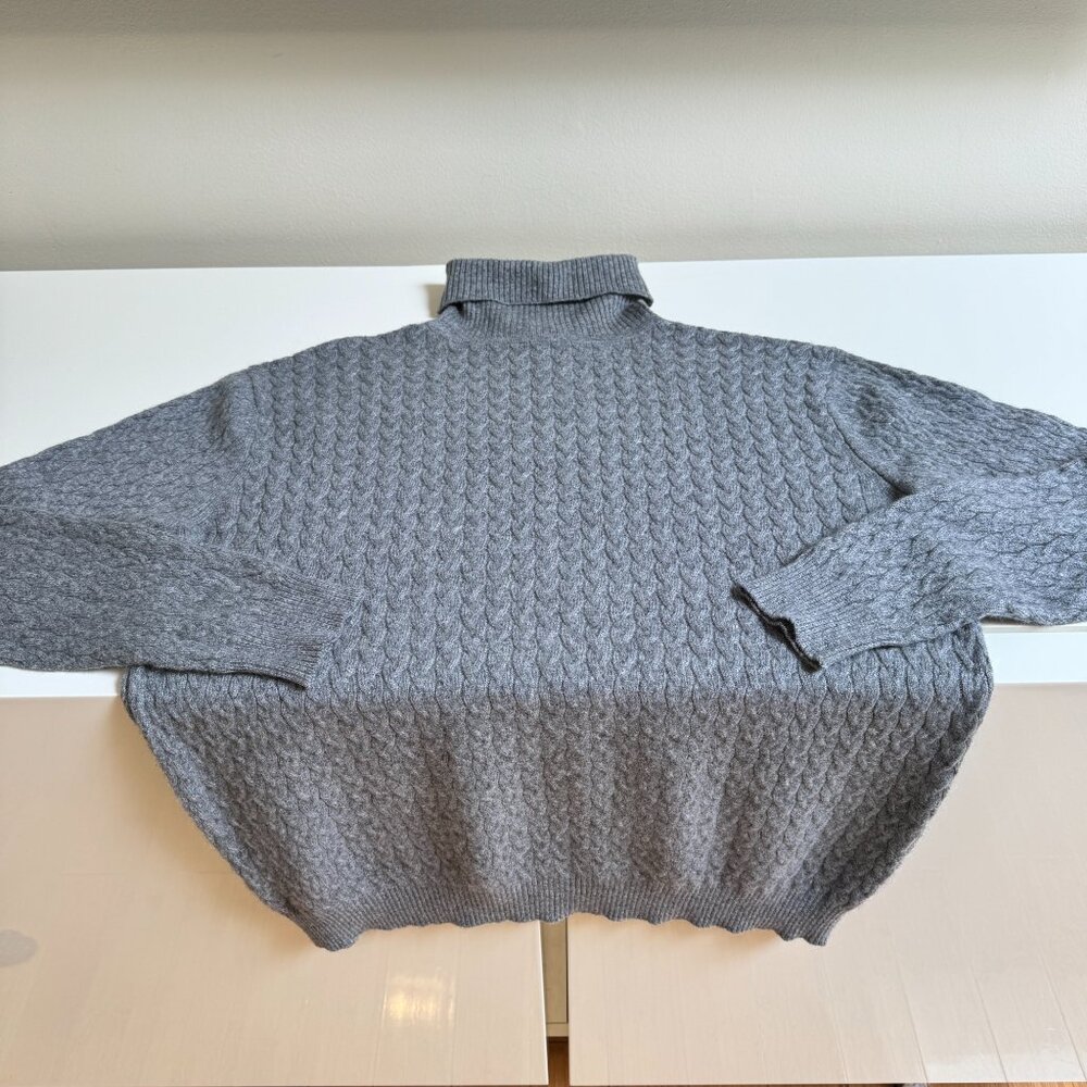 Kirkland Signature 100% Cashmere Mini Cable Knit Turtleneck